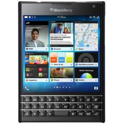 BlackBerry Passport Nillkin Frosted Shield juodas plastikinis dėklas + apsauginė ekrano plėvelė / Priedai.lt