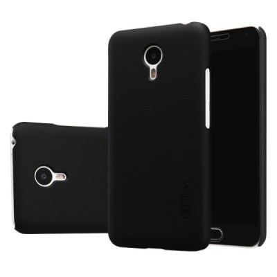 Meizu m2 note Nillkin Frosted Shield juodas plastikinis dėklas + apsauginė ekrano plėvelė / Priedai.lt
