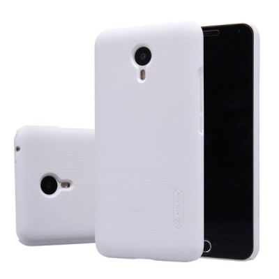 Meizu m2 note Nillkin Frosted Shield baltas plastikinis dėklas + apsauginė ekrano plėvelė / Priedai.lt