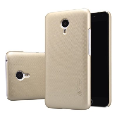 Meizu m2 note Nillkin Frosted Shield auksinis plastikinis dėklas + apsauginė ekrano plėvelė / Priedai.lt
