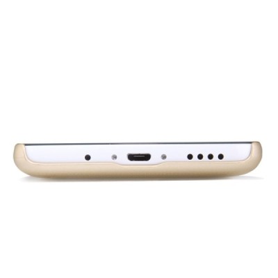 Meizu m2 note Nillkin Frosted Shield auksinis plastikinis dėklas + apsauginė ekrano plėvelė / Priedai.lt