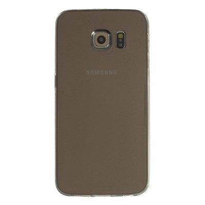 Samsung Galaxy S6 Edge (G925) dzidrs (caurspīdīgs) cieta silikona TPU pasaulē planākais pelēks apvalks / Vacins.lv