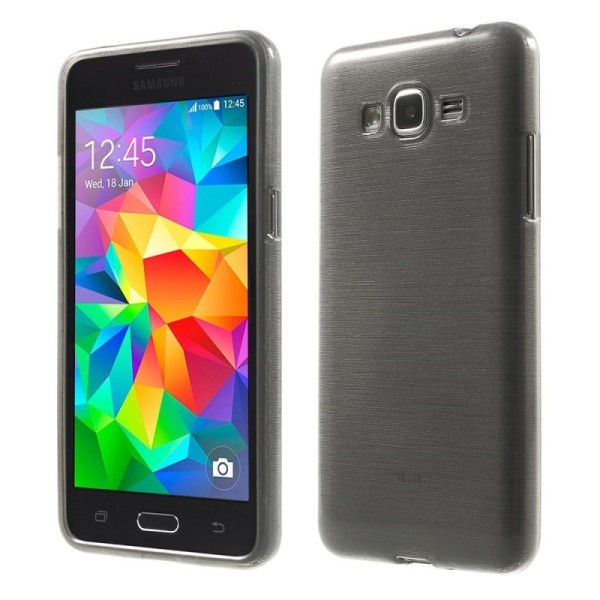 Kieto silikono (TPU) dėklas - skaidrus, pilkas (Galaxy Grand Prime)