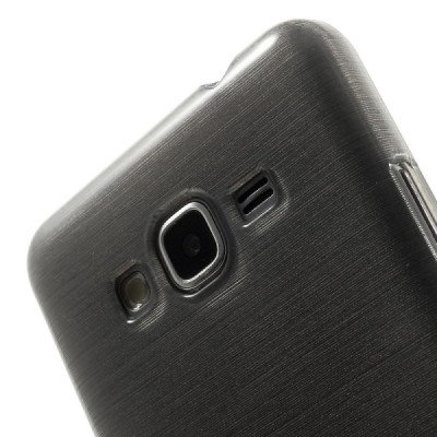 Samsung Galaxy Grand Prime (G350) skaidrus (permatomas) kieto silikono TPU pilkas dėklas - nugarėlė / Priedai.lt