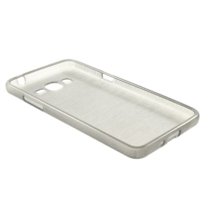 Samsung Galaxy Grand Prime (G350) skaidrus (permatomas) kieto silikono TPU pilkas dėklas - nugarėlė / Priedai.lt