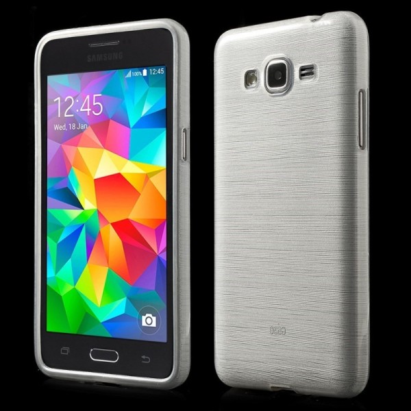 Kieto silikono (TPU) dėklas - skaidrus, baltas (Galaxy Grand Prime)