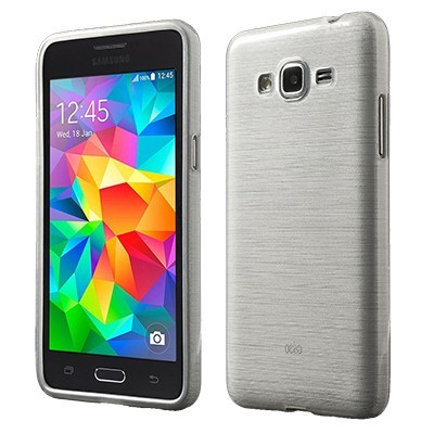 Samsung Galaxy Grand Prime (G350) skaidrus (permatomas) kieto silikono baltas TPU dėklas - nugarėlė / Priedai.lt