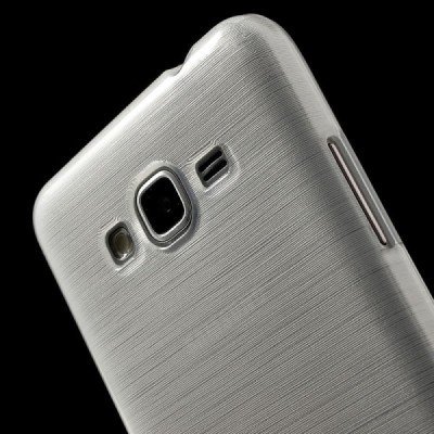 Samsung Galaxy Grand Prime (G350) skaidrus (permatomas) kieto silikono baltas TPU dėklas - nugarėlė / Priedai.lt