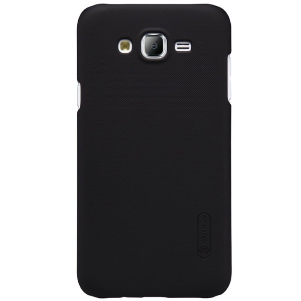 „Nillkin“ Frosted Shield dėklas - juodas + apsauginė ekrano plėvelė (Galaxy J5 2015)