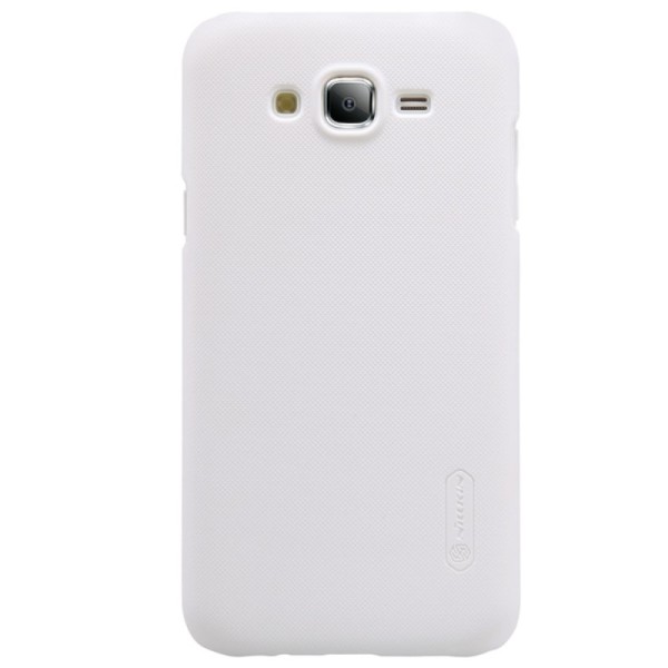 „Nillkin“ Frosted Shield dėklas - baltas + apsauginė ekrano plėvelė (Galaxy J5 2015)