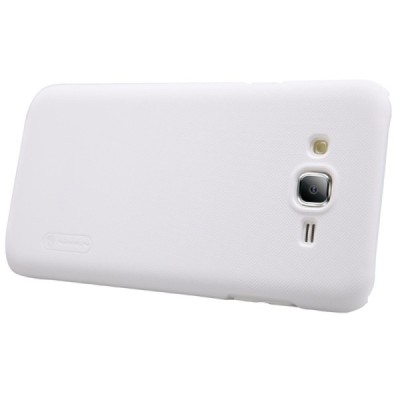 Samsung Galaxy J5 Nillkin Frosted Shield baltas plastikinis dėklas + apsauginė ekrano plėvelė / Priedai.lt