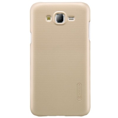 Samsung Galaxy J5 Nillkin Frosted Shield zelta plastmasas apvalks + ekrāna aizsargplēve / Vacins.lv