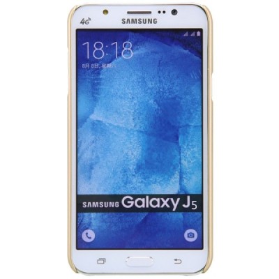 Samsung Galaxy J5 Nillkin Frosted Shield auksinis plastikinis dėklas + apsauginė ekrano plėvelė / Priedai.lt