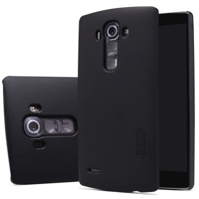 LG G4 Stylus (H635) Nillkin Frosted Shield juodas plastikinis dėklas + apsauginė ekrano plėvelė / Priedai.lt