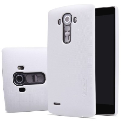 LG G4 Stylus (H635) Nillkin Frosted Shield balts plastmasas apvalks + ekrāna aizsargplēve / Vacins.lv