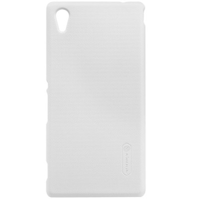 Sony Xperia M4 Aqua Nillkin Frosted Shield balts plastmasas apvalks + ekrāna aizsargplēve / Vacins.lv