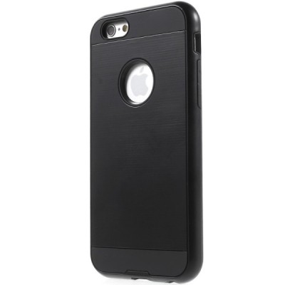 Sustiprintos apsaugos Apple iPhone 6 Plus (6s Plus) juodas kieto silikono (TPU) ir plastiko dėklas / Priedai.lt