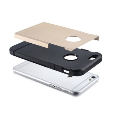 Sustiprintos apsaugos Apple iPhone 6 Plus (6s Plus) auksinis kieto silikono (TPU) ir plastiko dėklas / Priedai.lt