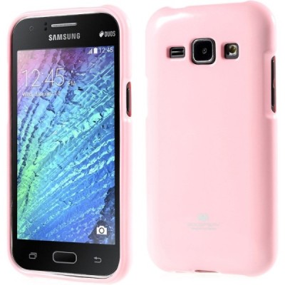 Samsung Galaxy J1 Mercury gaiši rozs cieta silikona (TPU) apvalks / vacins.lv