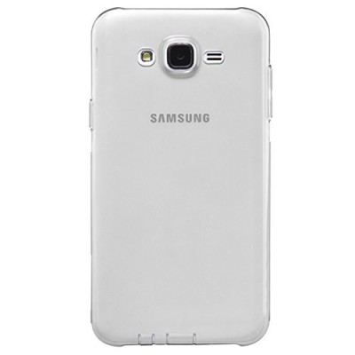 Samsung Galaxy J5 (J500) skaidrus (permatomas) kieto silikono TPU ploniausias pasaulyje pilkas dėklas / Priedai.lt