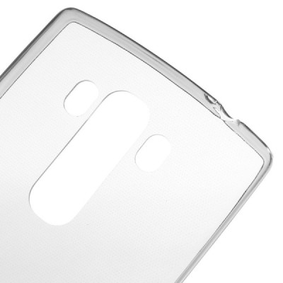 LG G4s (H735) skaidrus (permatomas) kieto silikono TPU ploniausias pasaulyje pilkas dėklas / Priedai.lt