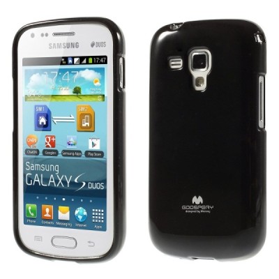 Samsung Galaxy S Duos 2 S7582, S Duos S7562, Trend S7560, Trend Plus S7580 Mercury melns cieta silikona (TPU) apvalks / vacins.l