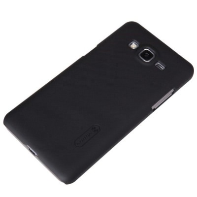 Samsung Galaxy Grand Prime (G530) Nillkin Frosted Shield juodas plastikinis dėklas + apsauginė ekrano plėvelė / Priedai.lt