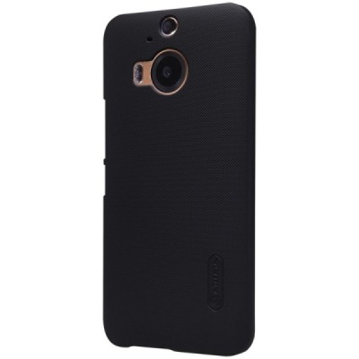 HTC One M9+ Plus Nillkin Frosted Shield melns plastmasas apvalks + ekrāna aizsargplēve / Vacins.lv