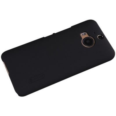 HTC One M9+ Plus Nillkin Frosted Shield melns plastmasas apvalks + ekrāna aizsargplēve / Vacins.lv