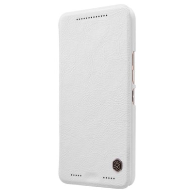 Prabangus „Nillkin“ Qin serijos baltas odinis atverčiamas HTC One M9+ Plus dėklas / Priedai.lt