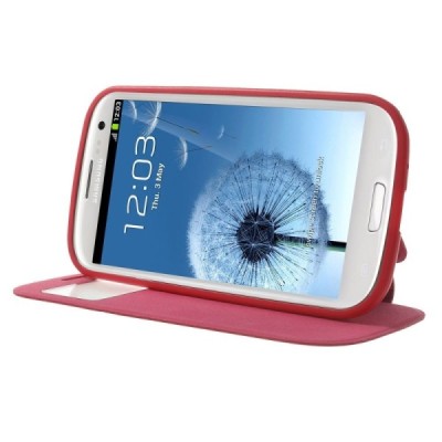Samsung Galaxy S3 View Window atvēramais rozs maciņš / Vacins.lv