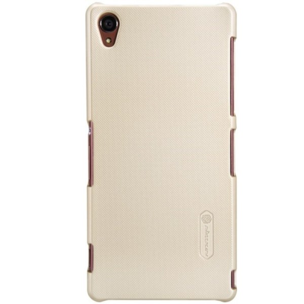 „Nillkin“ Frosted Shield dėklas - auksinis + apsauginė ekrano plėvelė (Xperia Z3)