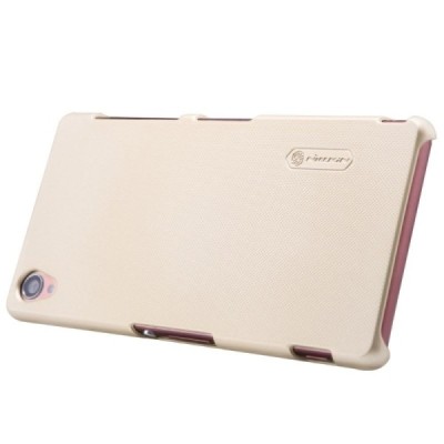 Sony Xperia Z3 Nillkin Frosted Shield auksinis plastikinis dėklas + apsauginė ekrano plėvelė / Priedai.lt