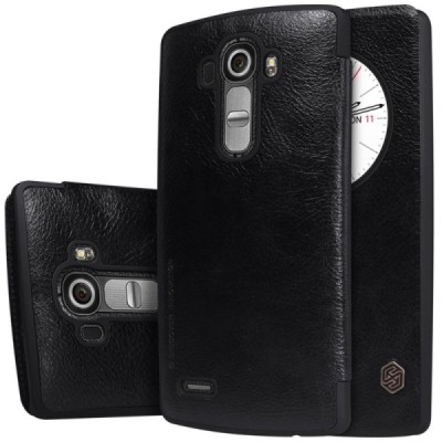 Greznais „Nillkin“ Qin sērijas ādas atvērams melns LG G4 (H815) maciņš / Vacins.lv