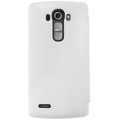 Greznais „Nillkin“ Qin sērijas ādas atvērams balts LG G4 (H815) maciņš / Vacins.lv