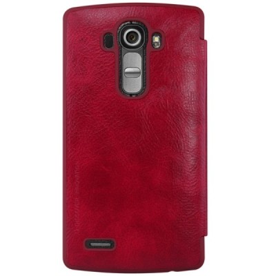 Greznais „Nillkin“ Qin sērijas ādas atvērams sarkans LG G4 (H815) maciņš / Vacins.lv
