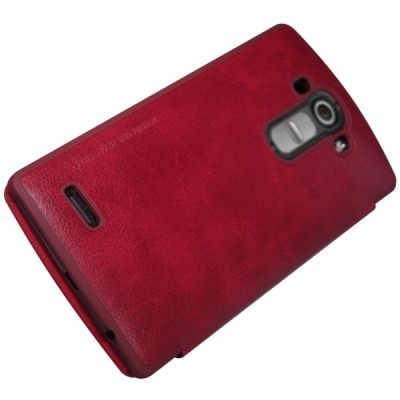 Greznais „Nillkin“ Qin sērijas ādas atvērams sarkans LG G4 (H815) maciņš / Vacins.lv