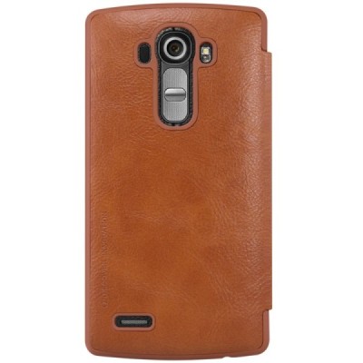 Greznais „Nillkin“ Qin sērijas ādas atvērams brūns LG G4 (H815) maciņš / Vacins.lv