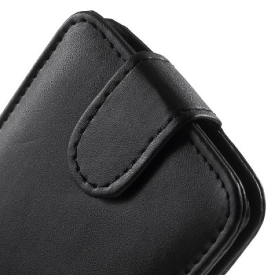 LG G4 (H815) klasisks ādas vertikāli atvēramais melns maciņš / Vacins.lv