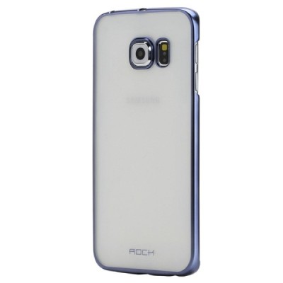 Samsung Galaxy S6 Edge (G925) Rock Neon plastikinis skaidrus permatomas mėlynas dėklas / Priedai.lt