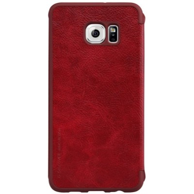Prabangus „Nillkin“ Qin serijos raudonas odinis atverčiamas Samsung Galaxy S6 Edge+ Plus (G928) dėklas / Priedai.lt