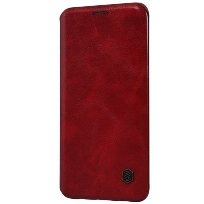 Prabangus „Nillkin“ Qin serijos raudonas odinis atverčiamas Samsung Galaxy S6 Edge+ Plus (G928) dėklas / Priedai.lt