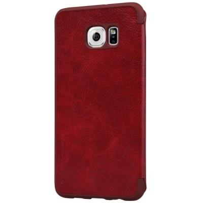 Prabangus „Nillkin“ Qin serijos raudonas odinis atverčiamas Samsung Galaxy S6 Edge+ Plus (G928) dėklas / Priedai.lt