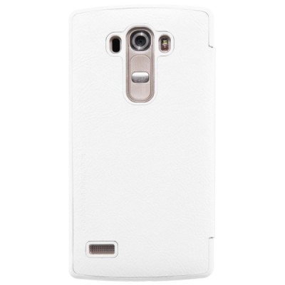 Greznais „Nillkin“ Qin sērijas ādas atvērams balts LG G4s Beat (H735) maciņš / Vacins.lv