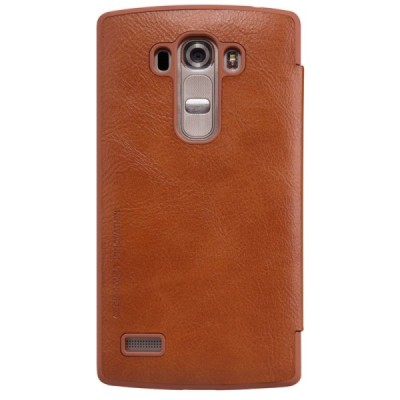 Greznais „Nillkin“ Qin sērijas ādas atvērams brūns LG G4s Beat (H735) maciņš / Vacins.lv