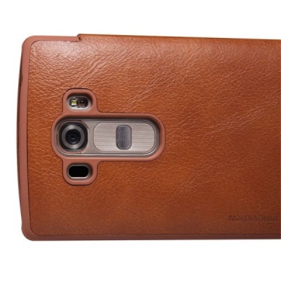 Greznais „Nillkin“ Qin sērijas ādas atvērams brūns LG G4s Beat (H735) maciņš / Vacins.lv
