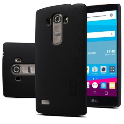 LG G4s Beat (H735) Nillkin Frosted Shield melns plastmasas apvalks + ekrāna aizsargplēve / Vacins.lv
