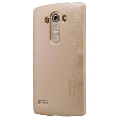 LG G4s Beat (H735) Nillkin Frosted Shield auksinis plastikinis dėklas + apsauginė ekrano plėvelė / Priedai.lt