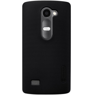LG Leon G4 LTE (H340, H320) Nillkin Frosted Shield juodas plastikinis dėklas + apsauginė ekrano plėvelė / Priedai.lt