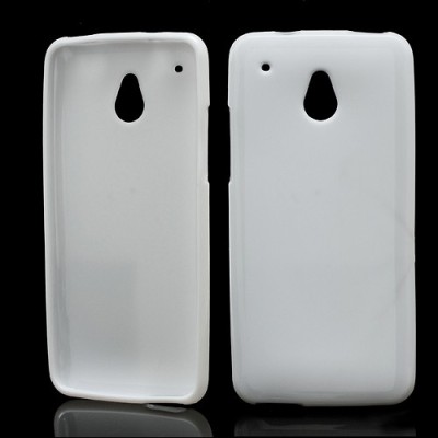 HTC One mini Jelly Case balts cieta silikona (TPU) futrālis / Vacins.lv